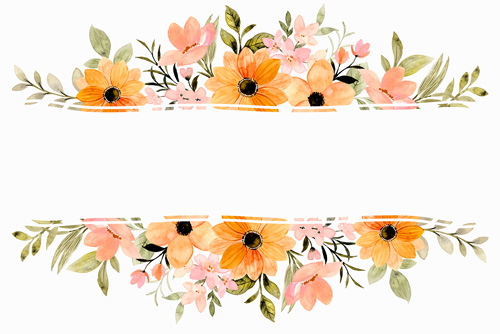 دانلود وکتور لایه باز EPS حاشیه گل و کادر برای نوشتن